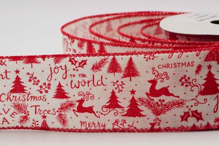 Merry Christmas Style Wired Ribbon_KF6789 GC-7-7_Red